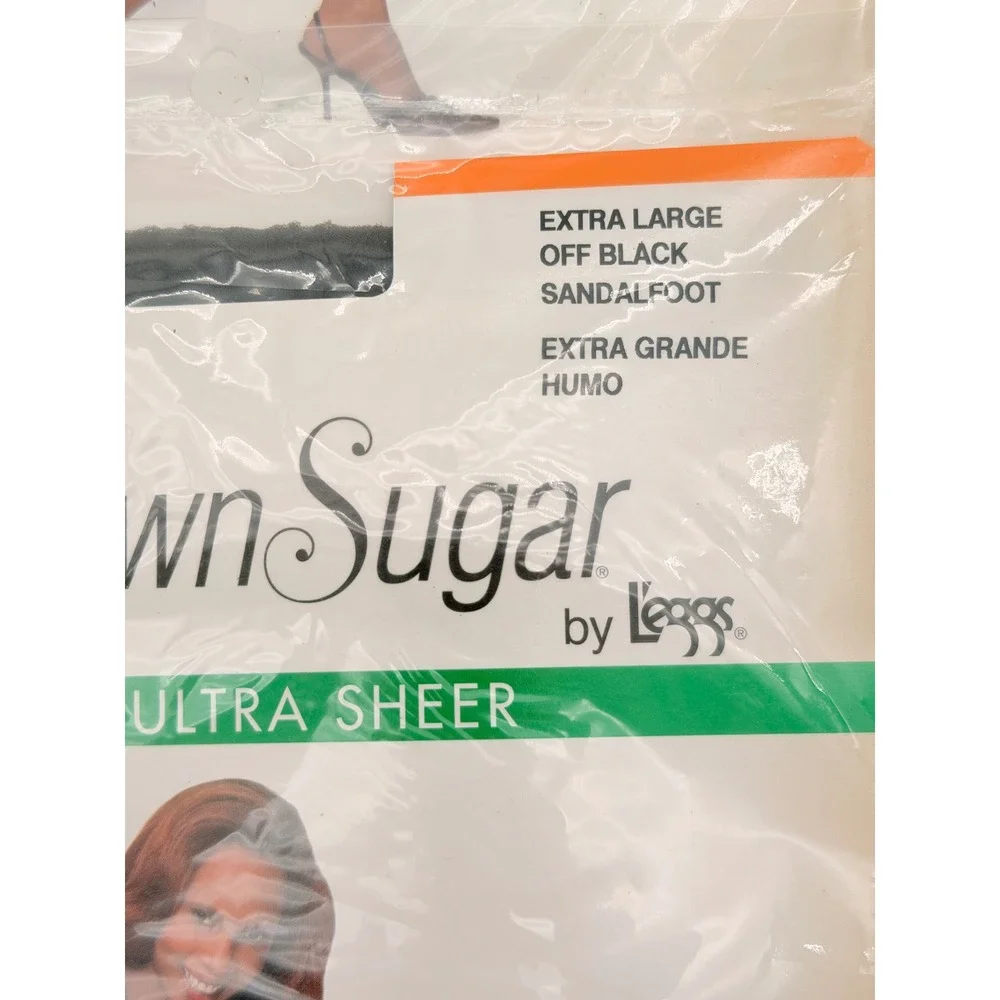 Brown Sugar by Leggs Ultra Ultra Sheer Pantyhose 2pk Off Black Queen XL 04468